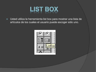 Herramientas de visual basic(vb) | PPTX