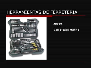 HERRAMIENTAS DE FERRETERIA Juego  215 piezas Manne   