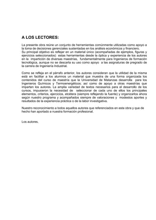 Herramientas económicas financieras para la toma de decisiones | PDF