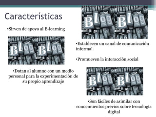 Características Sirven de apoyo al E-learning