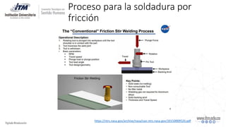 Proceso para la soldadura por
fricción
https://ntrs.nasa.gov/archive/nasa/casi.ntrs.nasa.gov/20150009520.pdf
 