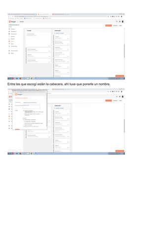 Entre las que escogí están la cabecera, ahí tuve que ponerle un nombre.
 