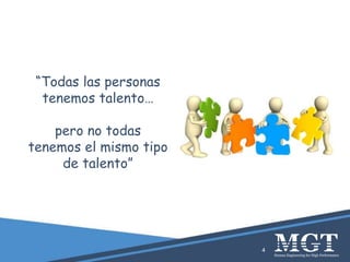 4
“Todas las personas
tenemos talento…
pero no todas
tenemos el mismo tipo
de talento”
 