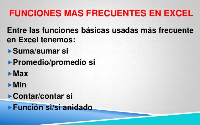 Resultado de imagen para funciones mas comunes de de excel