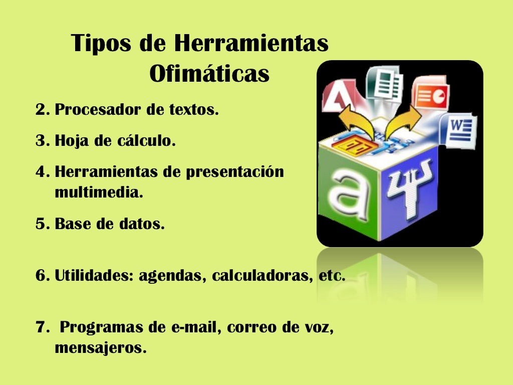 Herramientas ofimaticas,tipos y evolucion