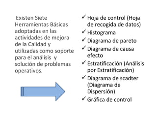 Herramientas para el control y mejora de calidad | PPT