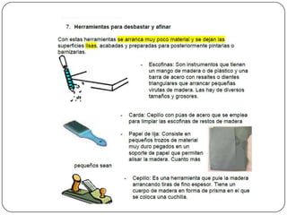 Herramientas para trabajar la madera