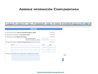 Agregue información Complementaria 