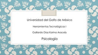 Universidad del Golfo de México
Herramientas Tecnológicas I
Gallardo Diaz Karina Aracely
Psicología
 