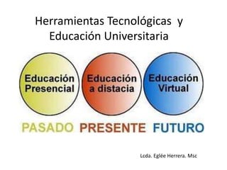 Herramientas Tecnológicas y
Educación Universitaria
Lcda. Eglée Herrera. Msc
 