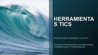HERRAMIENTA
S TICS
DIANA MILENA CAMARGO CALIXTO
TECNICA PROFESIONAL EN PROCESOS
COMERCIALES Y FINANCIEROS
 