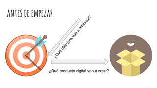 antesdeempezar
¿Qué producto digital van a crear?
 