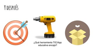 Ydespués
¿Qué herramienta TIC/App
educativa encaja?
 
