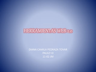 HERRAMIENTAS WEB 2.0
DIANA CAMILA PEDRAZA TOVAR
PAULO VI
11-02 JM
 