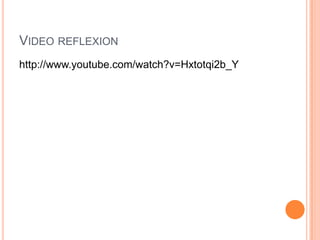 Video reflexionhttp://www.youtube.com/watch?v=Hxtotqi2b_Y