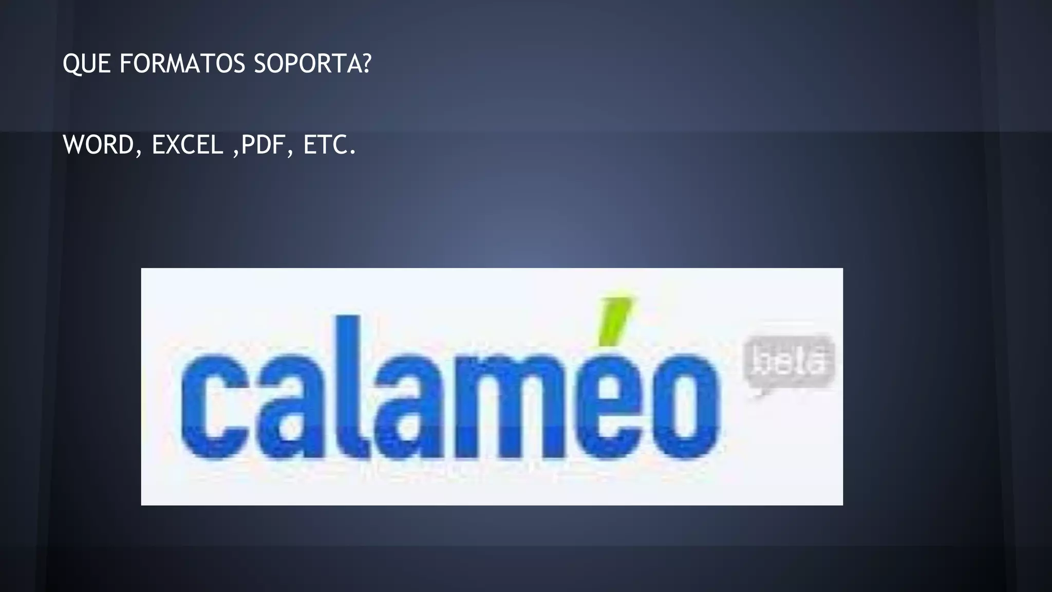 QUE FORMATOS SOPORTA? 
WORD, EXCEL ,PDF, ETC. 
 