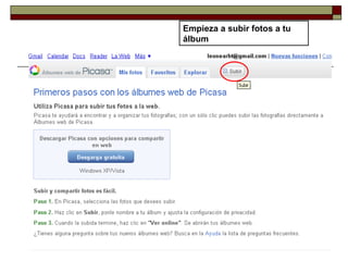 Empieza a subir fotos a tu álbum 