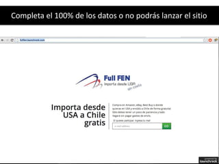 Completa el 100% de los datos o no podrás lanzar el sitio
 
