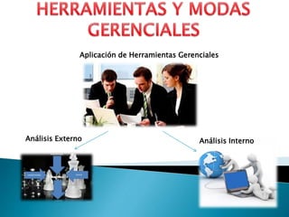 Aplicación de Herramientas Gerenciales
Análisis Externo Análisis Interno
 