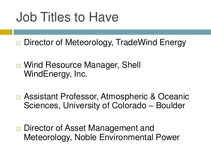Meteorology Jobs in Renewable Energy