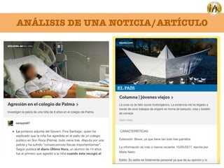 ANÁLISIS DE UNA NOTICIA/ARTÍCULO
 