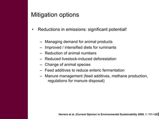 Livestock and greenhouse gas emissions: Mitigation options and trade-offs