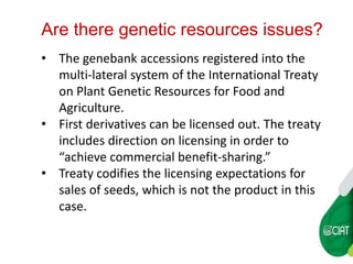 WAXY CASSAVA AGREEMENTS AT CIAT