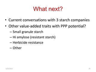 WAXY CASSAVA AGREEMENTS AT CIAT