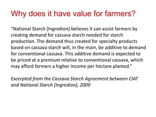 WAXY CASSAVA AGREEMENTS AT CIAT