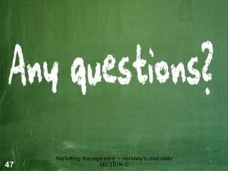 Marketing Management – Hershey’s chocolate
47                  SECTION-D
 