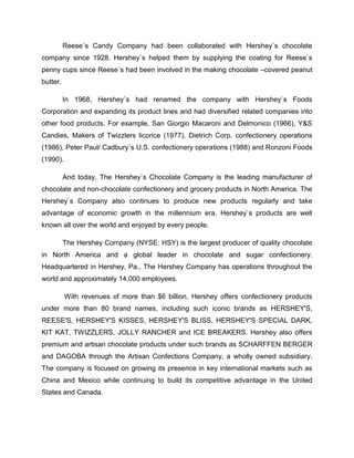 Hershey`s marketing plan report | DOCX