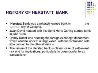 Hershatt Risk Herstatt bank | PPT