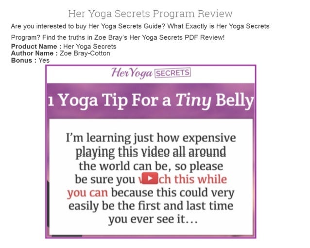 Her yoga secrets program scam