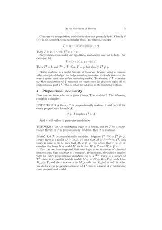On the Modularity of Theories | PDF