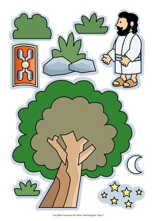 Tiny Bible Treasures: He’s Alive. Flannelgraph. Page 2
 