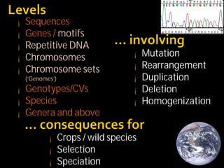 Pat Heslop-Harrison
Talk 2: Genome evolution: perspectives from billions
of years to plant breeding timescales, from the b...