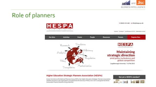 Role of planners
 