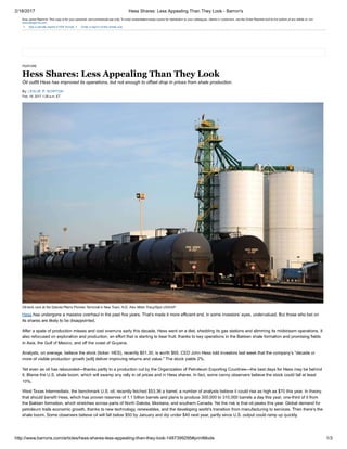 My interview with Barron's on Hess Corp