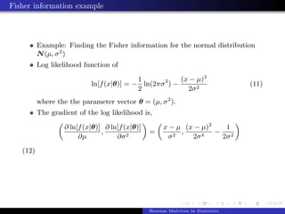 Hessian Matrices in Statistics | PDF