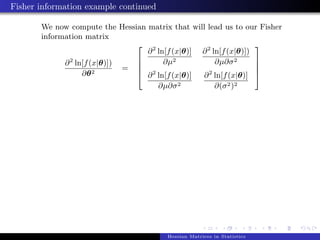 Hessian Matrices in Statistics | PDF