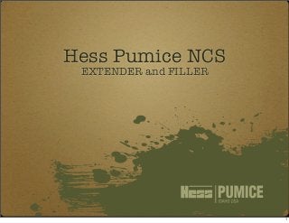 Hess Pumice NCS
EXTENDER and FILLER
1
 