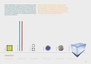 Orientierungslicht fungiert als Leitsystem und Gestaltungselement zugleich.   Orientation luminaires serve as both guidance systems and design
Integriert in Bodenflächen und Wände markiert es Ein- und Ausgänge, führt     elements. Integrated in the ground or walls, they guide pedestrians
die Passanten durch Unterführungen und erleichtert durch den Einsatz von      through passageways and facilitate orientation in multi-storey buildings,
unterschiedlich farbigem Licht die Orientierung in mehrgeschossigen Anla-     using multiple colours. Their pleasant glare-free light produces a relaxed
gen. Das angenehme, blendfreie Licht erzeugt eine entspannte Atmosphäre       ambience and strengthens the sense of safety and security. Filigree in
und verstärkt das Gefühl von Sicherheit. Die filigranen Lösungen fügen sich   appearance, the luminaires discreetly integrate into the ground and walls.
dezent in Boden- und Wandflächen ein. Gleichzeitig schützt sie ihre robuste   Their solid construction protects them against vandalism.
Konstruktion vor Vandalismus.

                              LEDIA LL HP




                                                                                                                                                           POSITANO
                                                            LEDIA Q.R




                                                                                                                         PESCARA
LEDIA LF




                                                                                           TORINO




Produktinformationen
Product Information

www.hess.eu/8053              www.hess.eu/8013              www.hess.eu/8061              www.hess.eu/6300              www.hess.eu/6700               www.hess.eu/7900

                                                                                                                                                                          34 . 35
 
