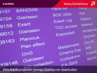 Locaties Simultane projecten binnen Europa en daarbuiten 