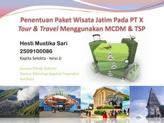 Hesti Mustika Sari
2509100086
Kapita Selekta - Kelas D

Jurusan Teknik Industri
Institut Teknologi Sepuluh Nopember
Surabaya
 