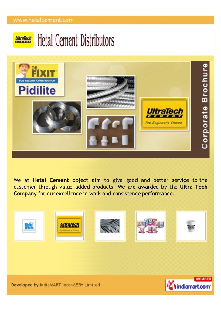 Hetal Cement Distributors, Anand, Ultratech Cement