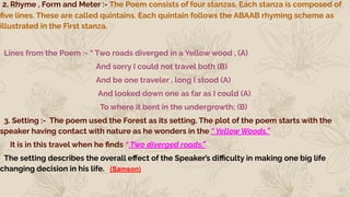 Use of Figurative Language in Robert Frost's Poem :- 'The Road Not ...