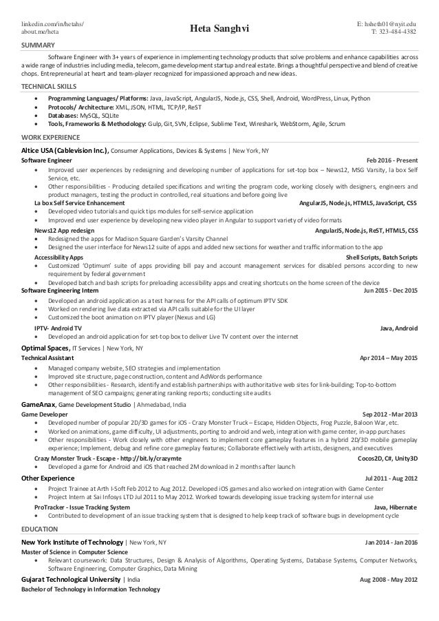perl programmer resume