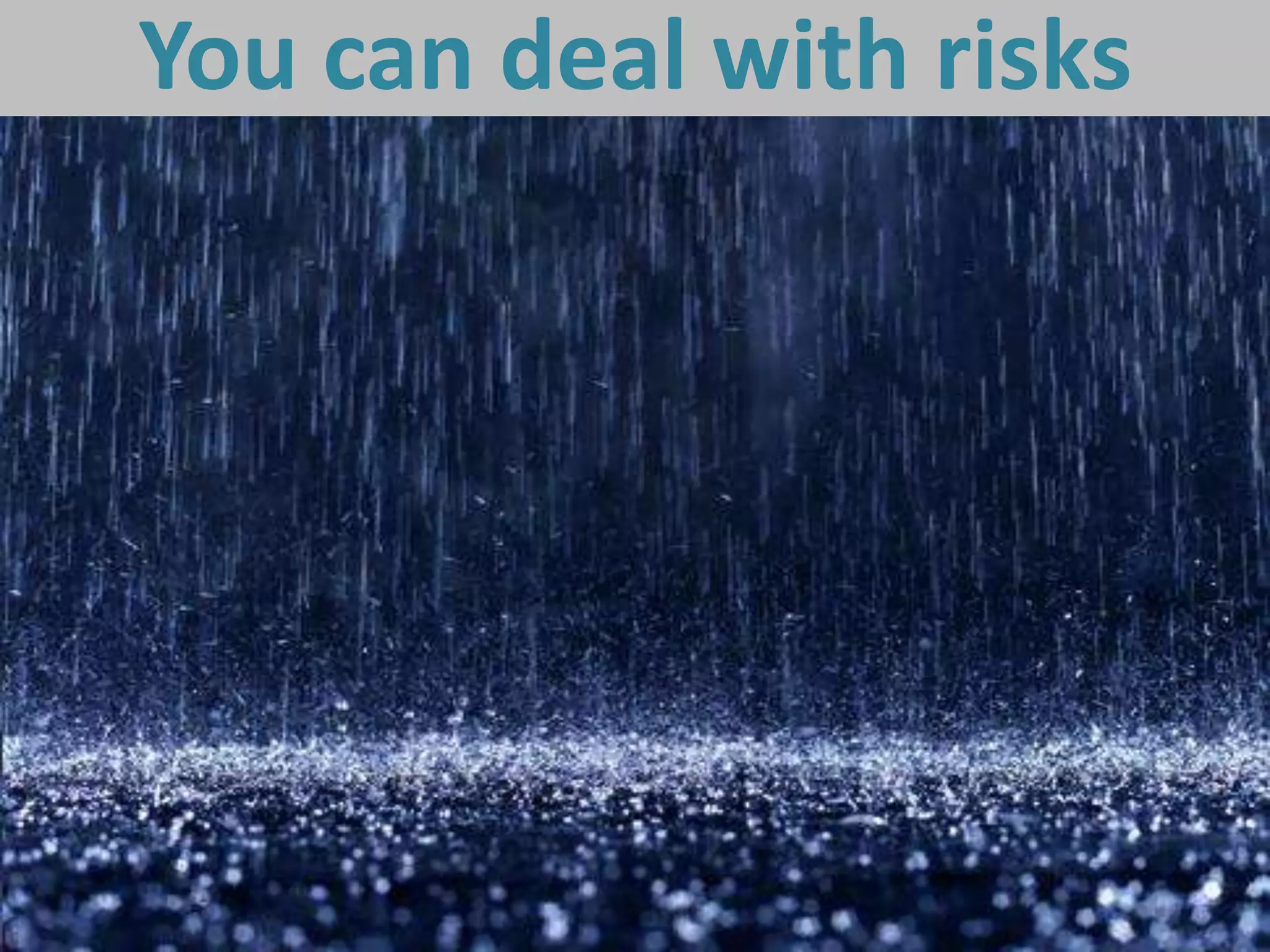 You can deal with risks




26
 