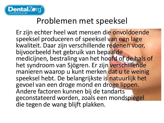 Het belang van speeksel
