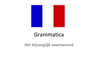 Grammatica
Het bijvoeglijk naamwoord
 
